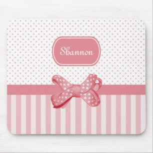 Mousepad Arco bonito das bolinhas das listras femininos do