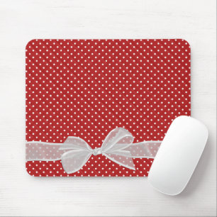 Mousepad Arco Branco Da Folha No Suporte Do Mouse Bolinhas