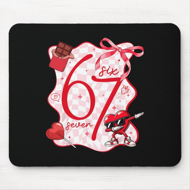 Mousepad Arco Coquete Seis Sete 67 Meme Dançando Coração Va (Frente)