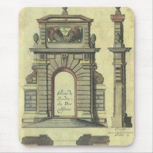 Mousepad Arco da porta de jardim do vintage, arquitetura do