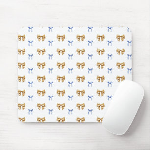 Mousepad Arco de coquete azul e Dourado