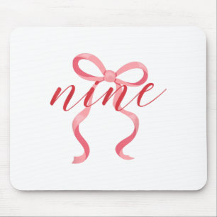 Mousepad Arco de Coquete Menina Rosa Aniversário de 9 Anos 