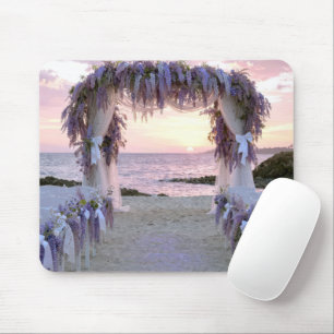 Mousepad Arco de Noiva de Wisteria na Praia