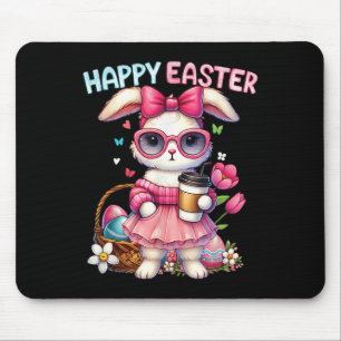 Mousepad Arco de Páscoa de café com Bebendo de coelho fino