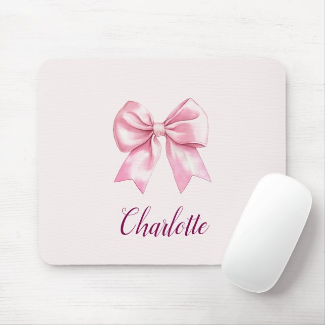 Mousepad Arco e nome rosa elegante | Pad personalizado do m (Com mouse)