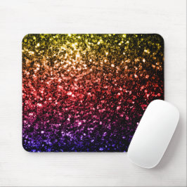 Mousepad Arco-íris amarelo vermelho roxo brilho falso faísc