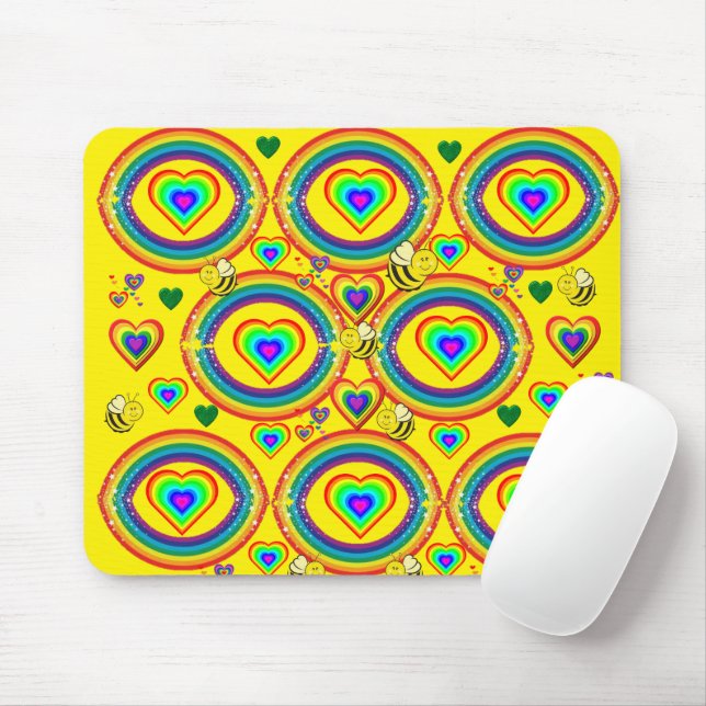 Mousepad Arco-Íris Bumblebee Amarelo Mouse Pad! Pad do mous (Com mouse)