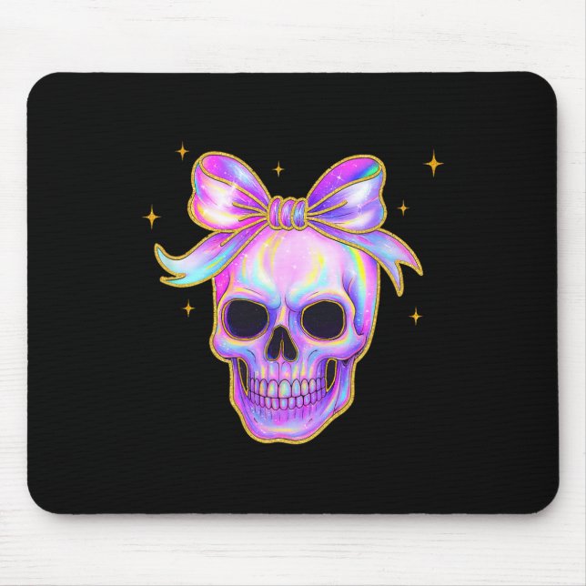 Mousepad Arco-Íris Caveira Camisa Halloween Arco Bonito Pas (Frente)