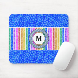 Mousepad Arco-Íris Colorido Strike Blue Watercolor Mosaico