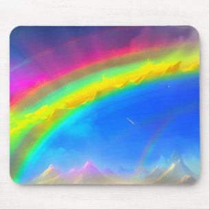 Mousepad Arco-íris com brilho no céu