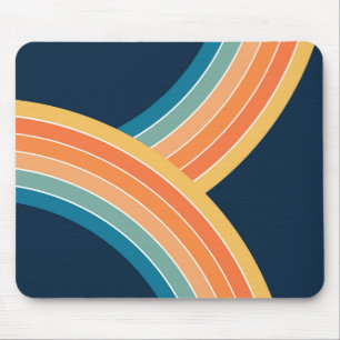 Mousepad Arco-íris com estilo retrô duplo colorido