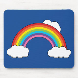 Mousepad Arco-íris com Nuvens Brancas