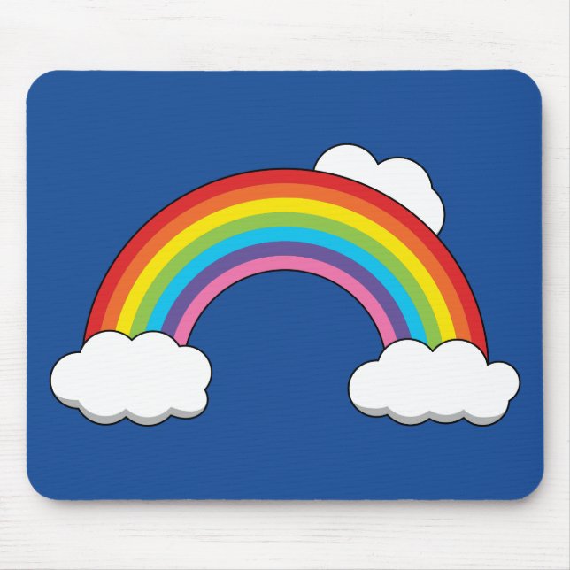 Mousepad Arco-íris com Nuvens Brancas (Frente)