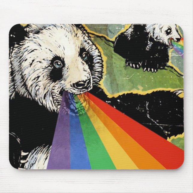 Mousepad arco-íris da panda (Frente)