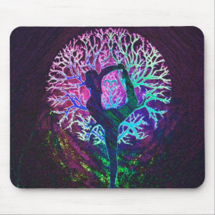 Mousepad Arco-íris da paz da árvore da ioga