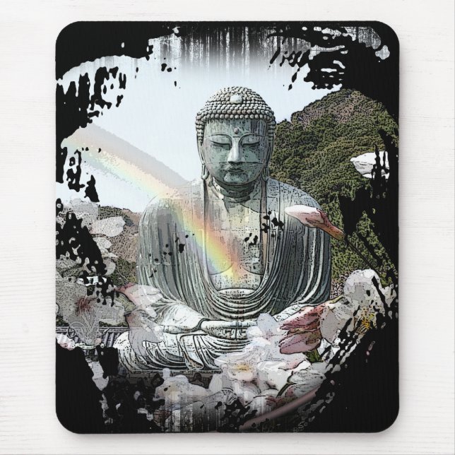 Mousepad arco-íris de buddha (Frente)