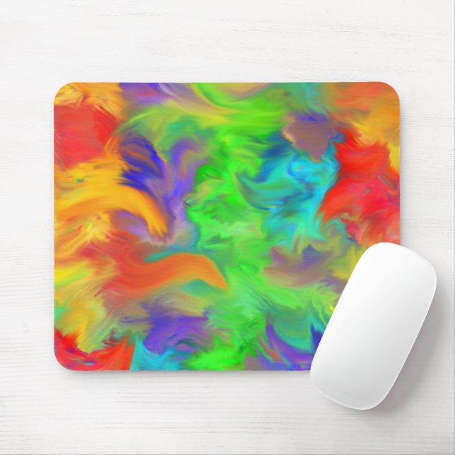 Mousepad Arco-íris de chamas coloridas (Com mouse)
