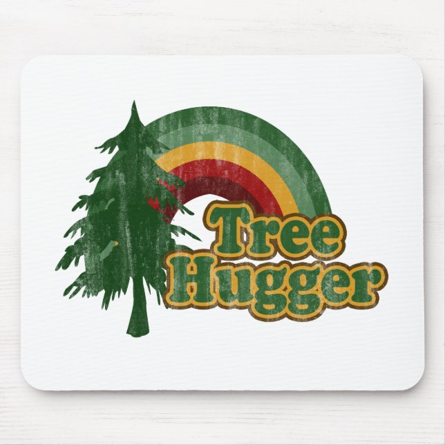 Mousepad Arco-íris do Hippie de Hugger da árvore (Frente)