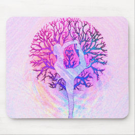 Mousepad Arco-íris do Pastel da árvore da ioga