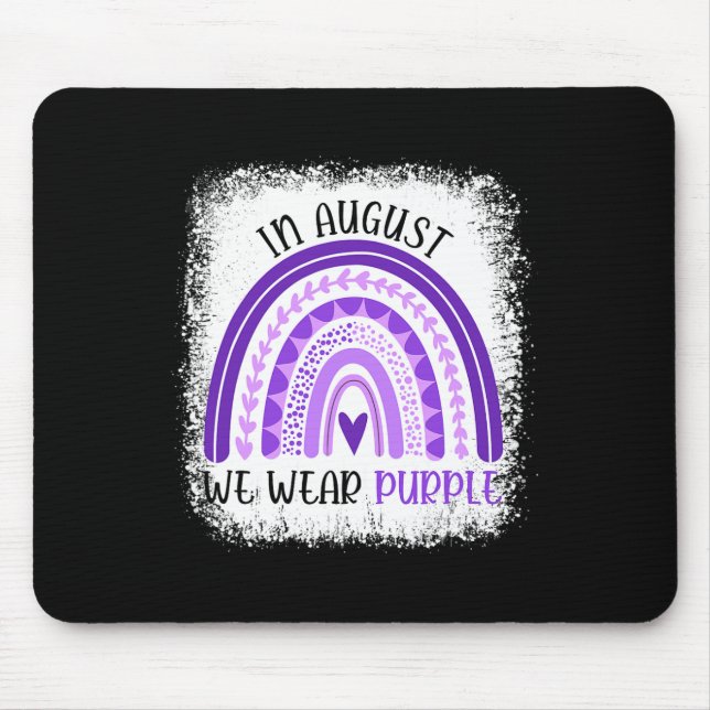 Mousepad Arco-íris Em Agosto Usamos Roxo Conscientização So (Frente)