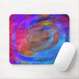 Mousepad Arco-íris espiral cor-de-rosa com alivio e listras