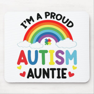 Mousepad Arco-íris Eu Sou Uma Tia Orgulhosa do Autismo Cons