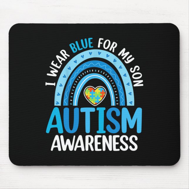 Mousepad Arco-Íris Eu Visto Azul Para O Meu Filho Consciênc (Frente)