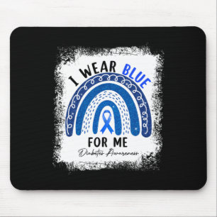 Mousepad Arco-Íris Eu Visto Fita Azul Para Mim Diabetes T1D
