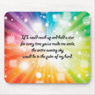 Mousepad Arco-íris feliz inspirado da estrela das citaçõ