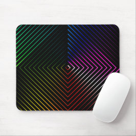 Mousepad Arco-Íris Geométrico a Preto