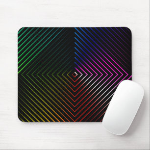 Mousepad Arco-Íris Geométrico a Preto