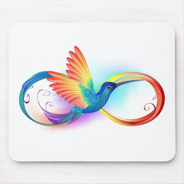 Mousepad Arco-íris Hummingbird com símbolo Infinito (Frente)