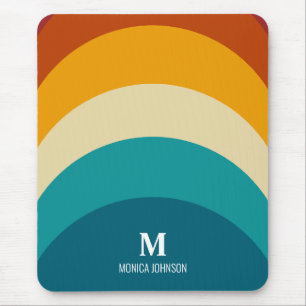 Mousepad Arco-Íris Monograma Nome Personalizado Retroativo