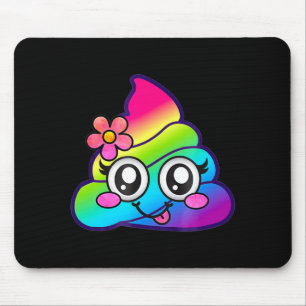 Mousepad Arco-íris Op Emoji Unicórnio Cute O Flor Silly