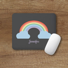 Mousepad Arco-Íris Preto Pastel