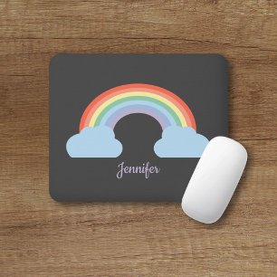 Mousepad Arco-Íris Preto Pastel