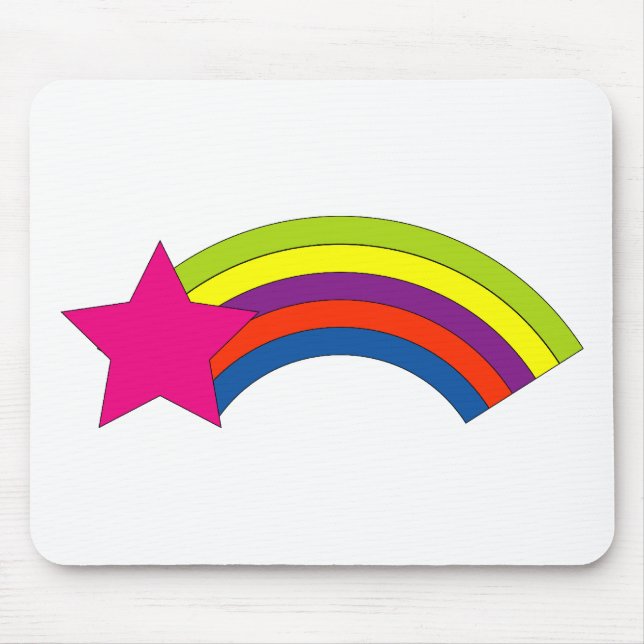 Mousepad Arco-íris Rosa Menina Estrela (Frente)