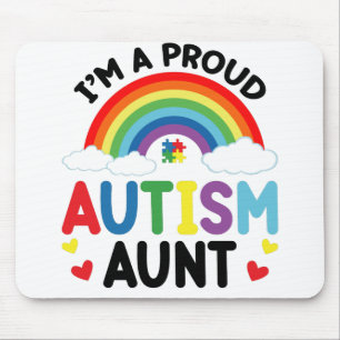Mousepad Arco-íris Sou Uma Tia Orgulhosa do Autismo Conscie