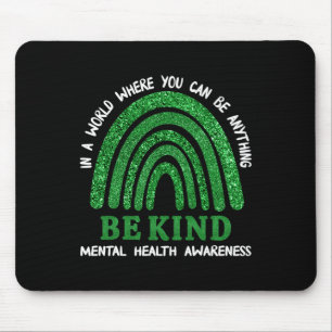 Mousepad Arco-Íris Verde Em Maio Vestimos Saúde Mental Verd
