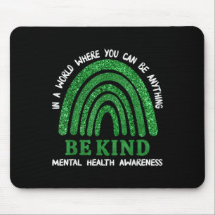 Mousepad Arco-Íris Verde Em Maio Vestimos Saúde Mental Verd