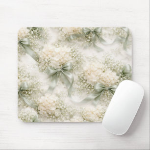 Mousepad Arcos de Casamento em Verde Salvia e Flores de Hor