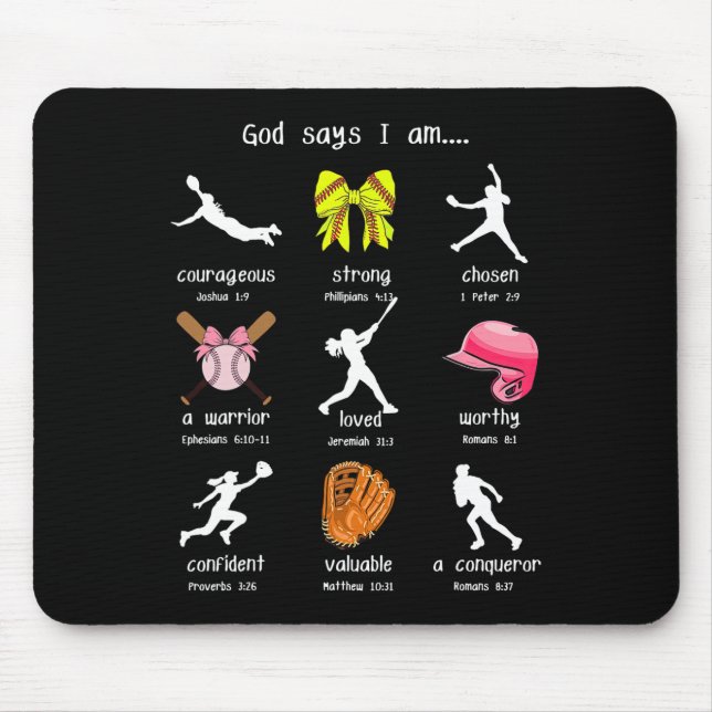 Mousepad Arcos Deus Diz Eu Sou Cristã Meninas Bíblico Softb (Frente)