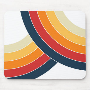 Mousepad Arcos duplos coloridos no estilo retrô