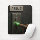 Mousepad Area 51 Elevator Button<br><div class="desc">A dark brown wrinkled alien hand presses a glowing green button labeled 'Area 51' on an elevator panel,  sparking curiosity about the secrets of the location</div>