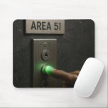 Mousepad Area 51 Elevator Button<br><div class="desc">A dark brown wrinkled alien hand presses a glowing green button labeled 'Area 51' on an elevator panel,  sparking curiosity about the secrets of the location</div>