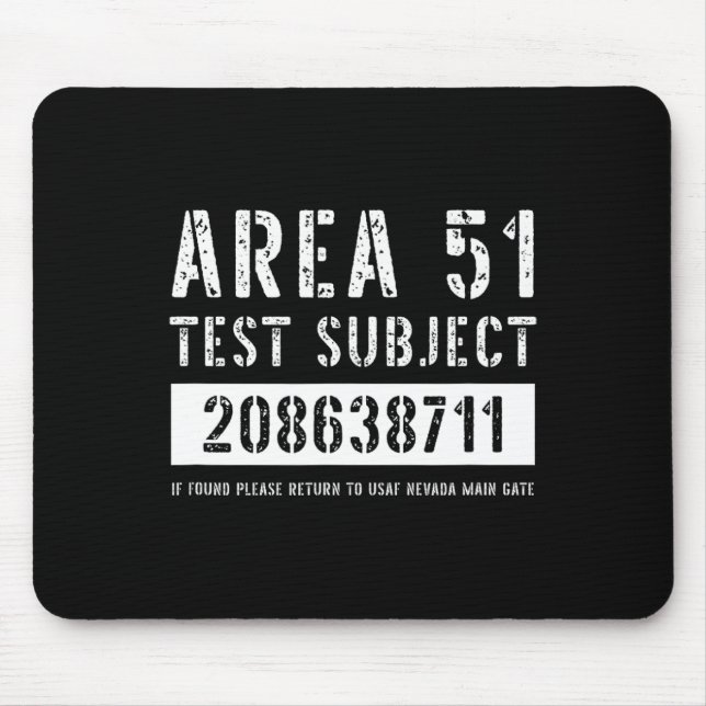 Mousepad Área 51 Testes Assunto 8711 Hallowee de rapto de A (Frente)