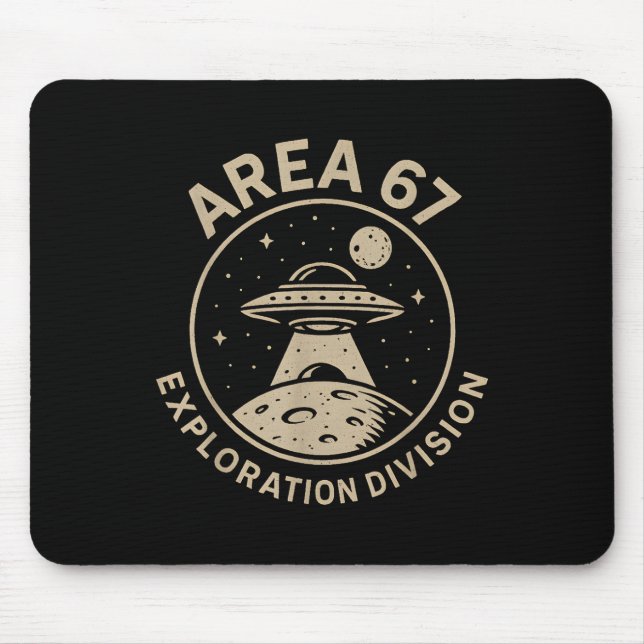 Mousepad Area 67 Exploration Division Funny 67 Meme Ufo Des (Frente)