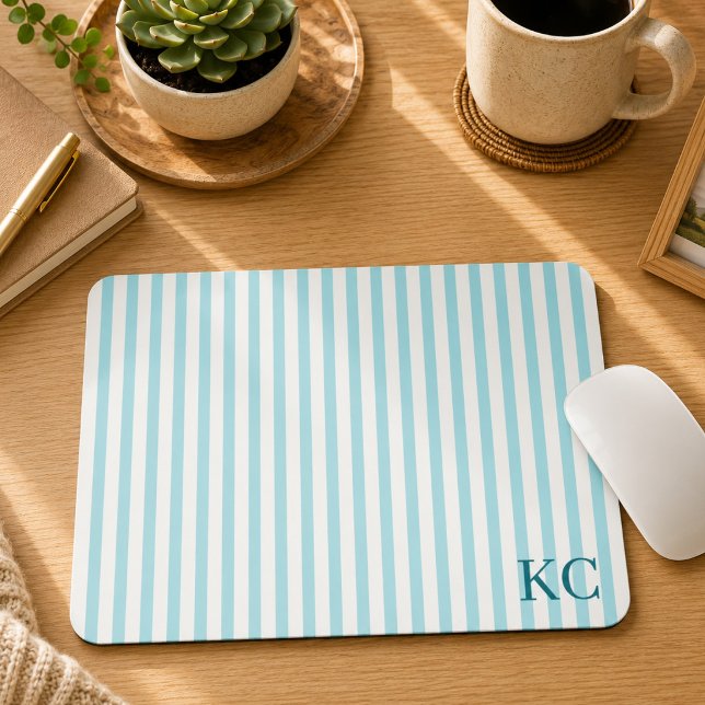 Mousepad Área de Trabalho Listrada com Monograma Personaliz (Criador carregado)