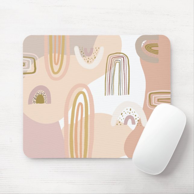 Mousepad Área de trabalho moderna dos Padrões do Arco-Íris  (Com mouse)