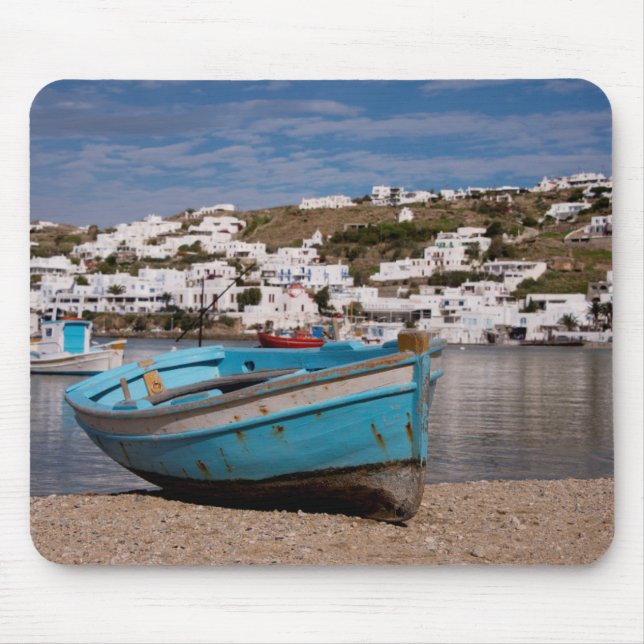 Mousepad Área do porto e do porto com barcos de pesca grego (Frente)